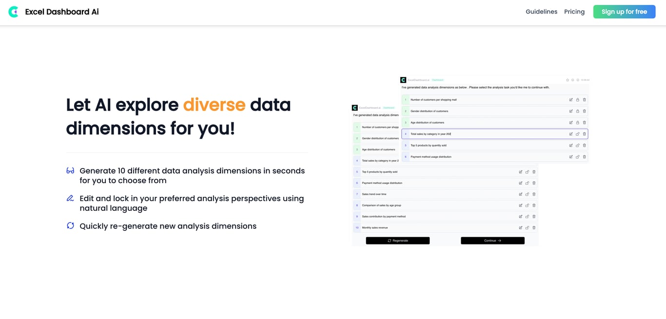 Excel Dashboard Ai