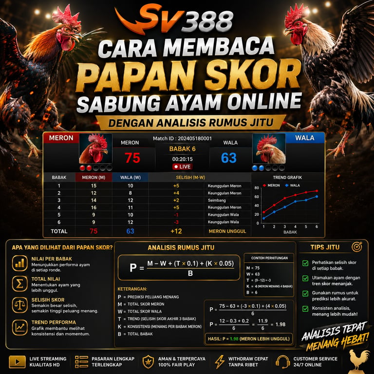 SV388 | Cara Membaca Papan Skor Sabung Ayam Online dengan Analisis Rumus Jitu