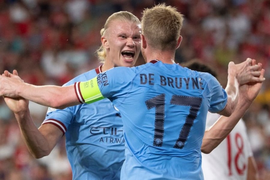 UCL: Haaland Puts Two Goals Past Sevilla To Give Man City Wi