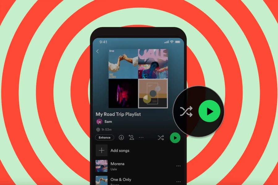 Paying Spotify Users Will Have Distinct Play, Shuffle Button