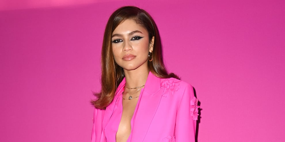 Zendaya Steps Out In Pink Valentino At Paris Fashion Week