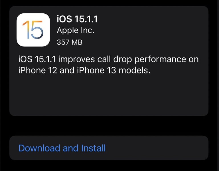 Apple Releases iOS 15.1.1 Update To Fix iPhones 12,13 Droppe