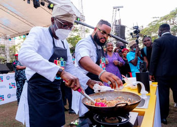 Lagos Food Festival: How Whitemoney, Governor Sanwo-Olu Cook