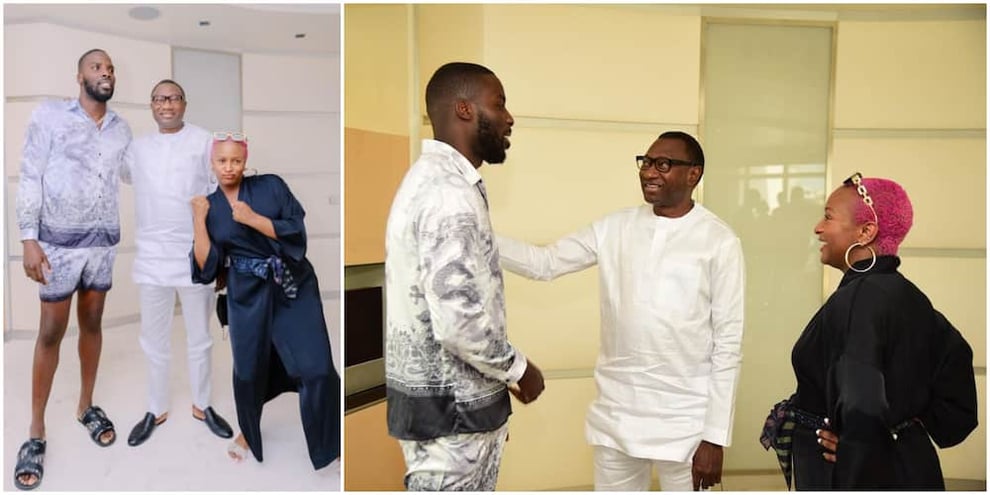 Reactions As DJ Cuppy, Father Femi Otedola Link Up With Famo