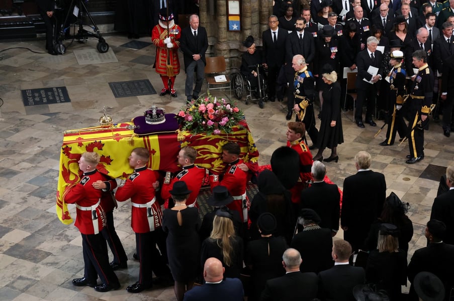 Queen Elizabeth II: Monarch's Coffin Journeys To Final Resti