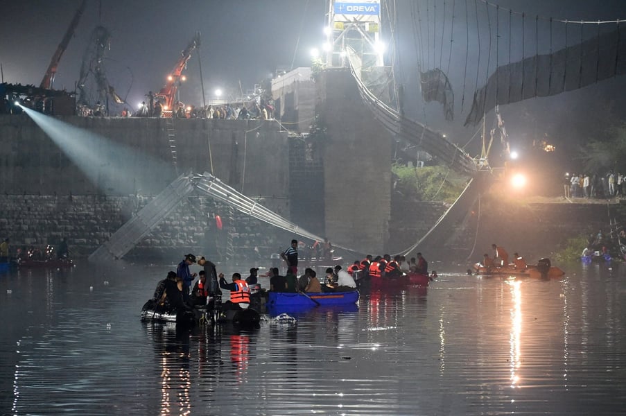 132 Killed In Pedestrian Bridge Collapse In India