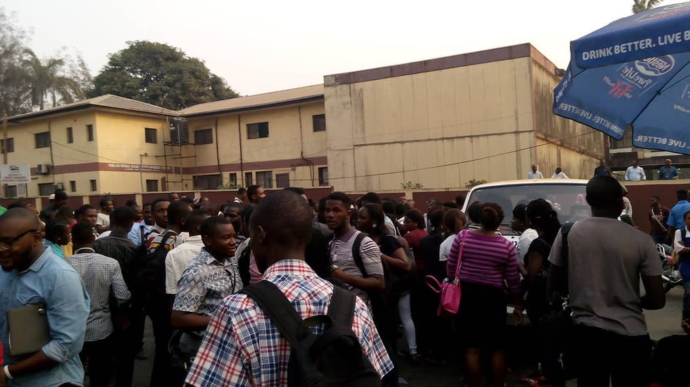 ASUU Strike: Students, Security Storm UNILAG Gate As Protest