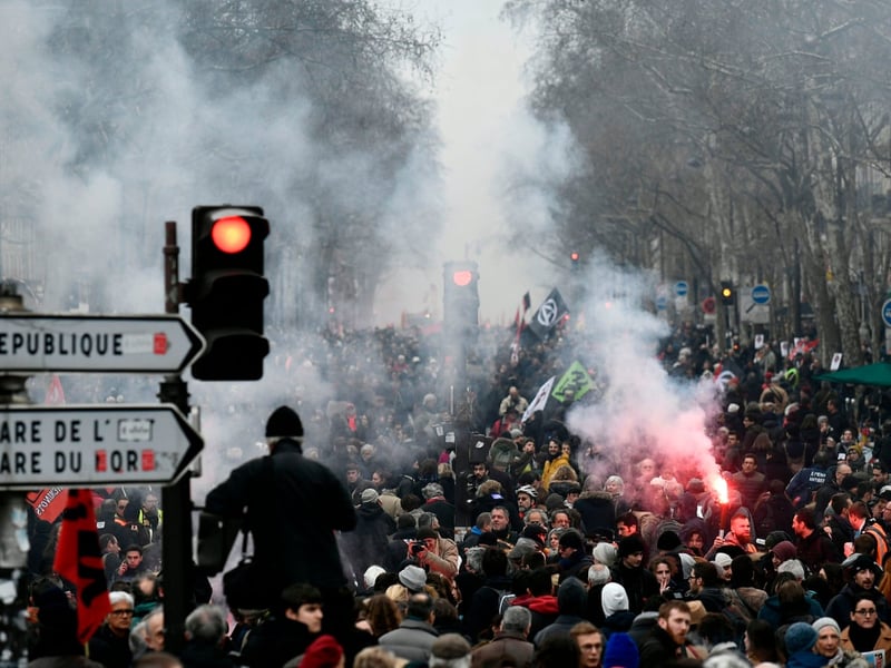 Industrial Strike Hits France Over Macron’s Pensions Plan