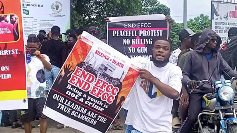 Oyo Youths Protest Against EFCC Intimidation 