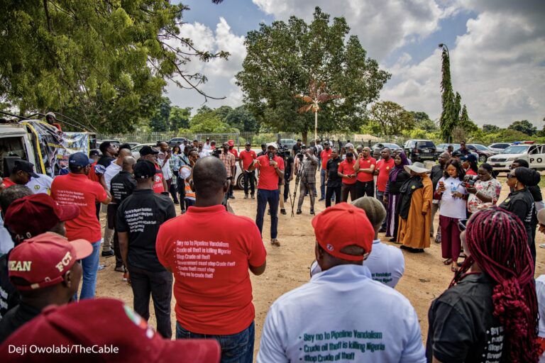 Oil Theft: Members Of PENGASSAN Protest In Abuja