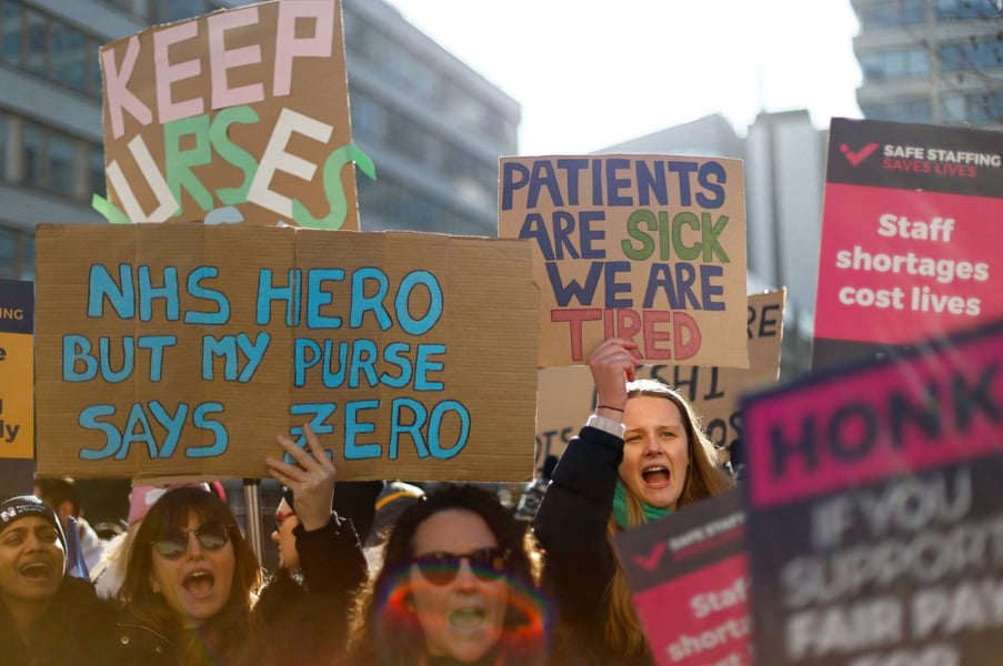 Nurses, Health Workers Protest In UK's Largest Strike