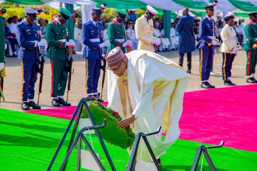 Buhari, Others Lay Wreaths At 2023 Armed Forces Remembrance 