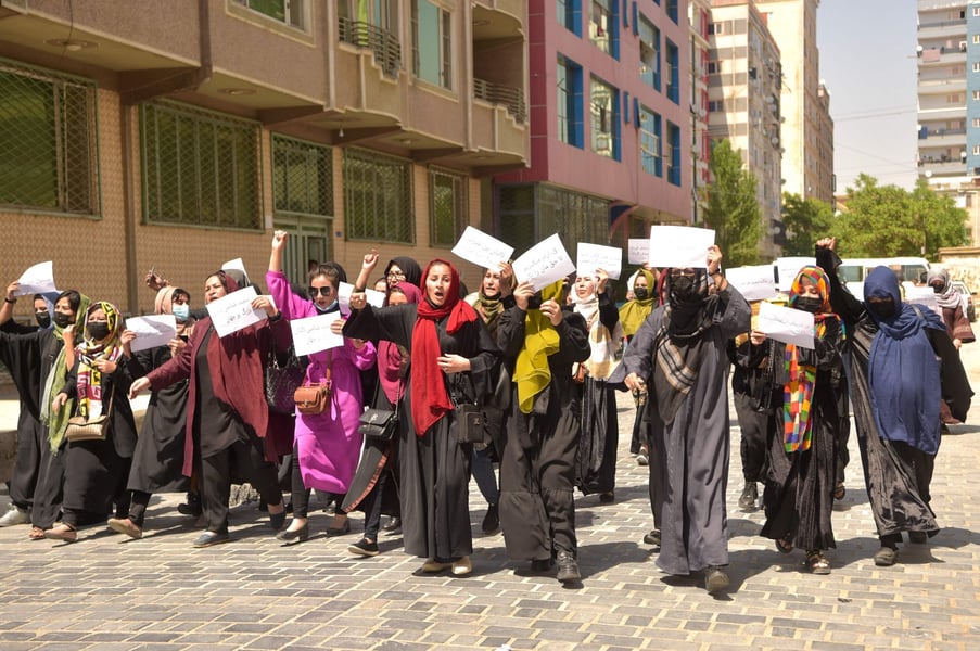 Afghanistan Women Protest Against Taliban Rule Ahead Of UN S