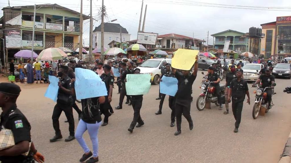 Police Constabularies Protest 18 Months Unpaid Salaries In O