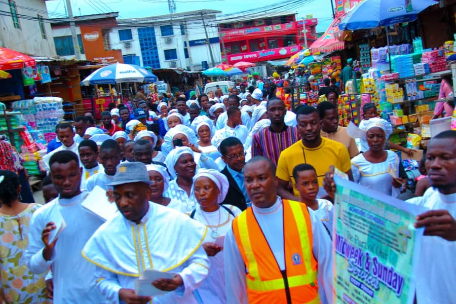 Primate Ayodele Holds Street Evangelism, Rally With Church M