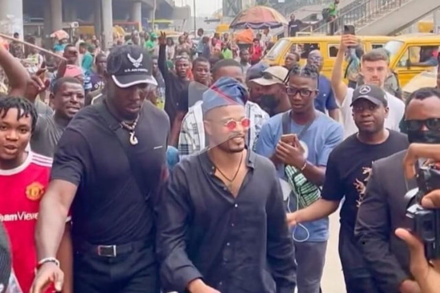 Patrice Evra Spotted In Oshodi In Lagos [VIDEO]