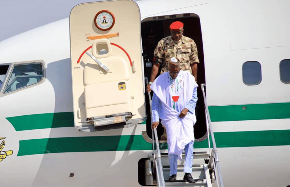 BREAKING: President Muhammadu Buhari Arrives Maiduguri