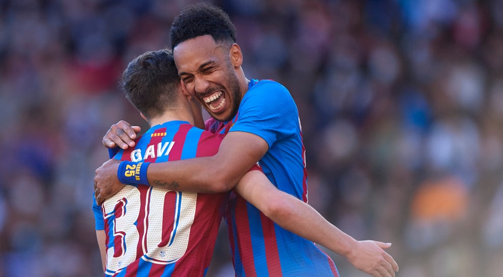 La Liga: Aubameyang's Brace Secures Win For Barca Against Va