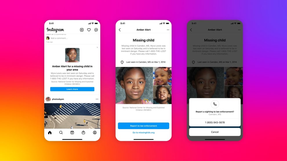 Instagram Announces AMBER Alerts To Help Find Missing Childr