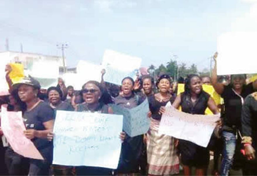 Protesting Imo Women Demand Ban On Ebubeagu Security Outfit