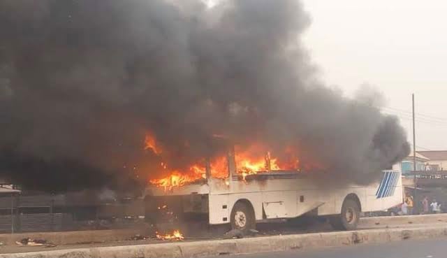 One Dies As Julius Beger Bus Burst Into Flames