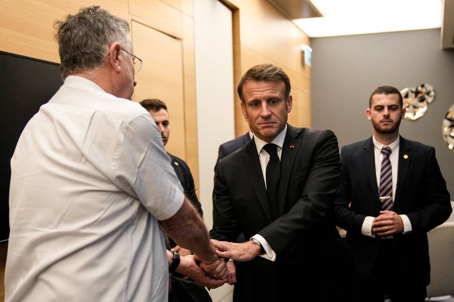 French President Macron Arrives Tel Aviv Amid Israel Conflic