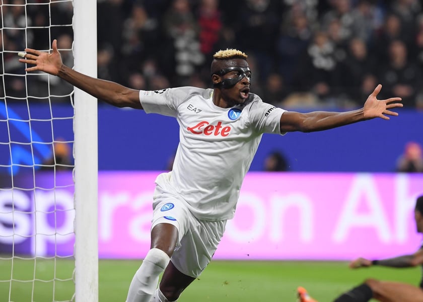 UCL: Osimhen Guides Napoli Past Frankfurt Into First Leg Vic