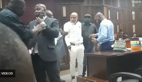 VIDEO: Watch Moment Nnamdi Kanu 'Attacks' Security Agents In