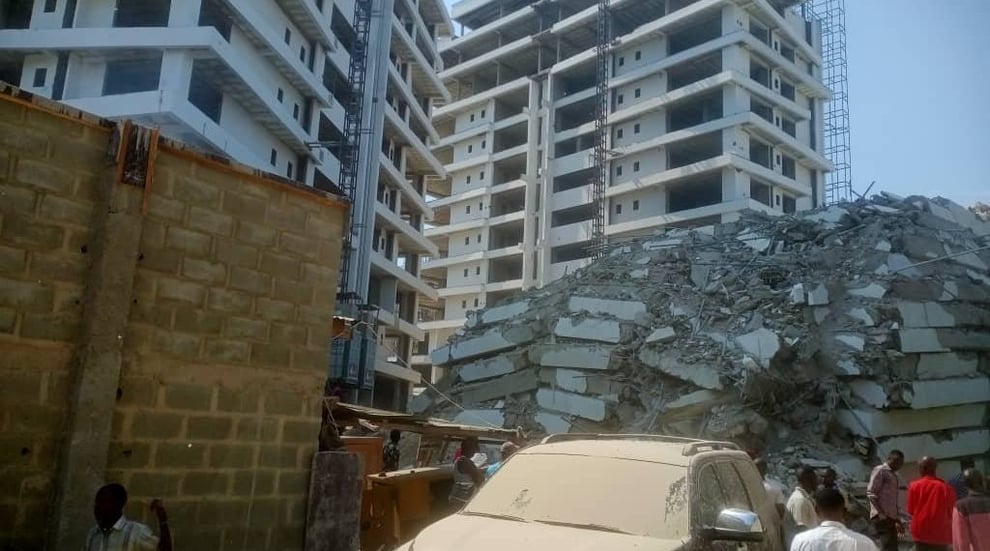 PHOTO: Ikoyi 21-storey Building Collapses With Workers Trapp
