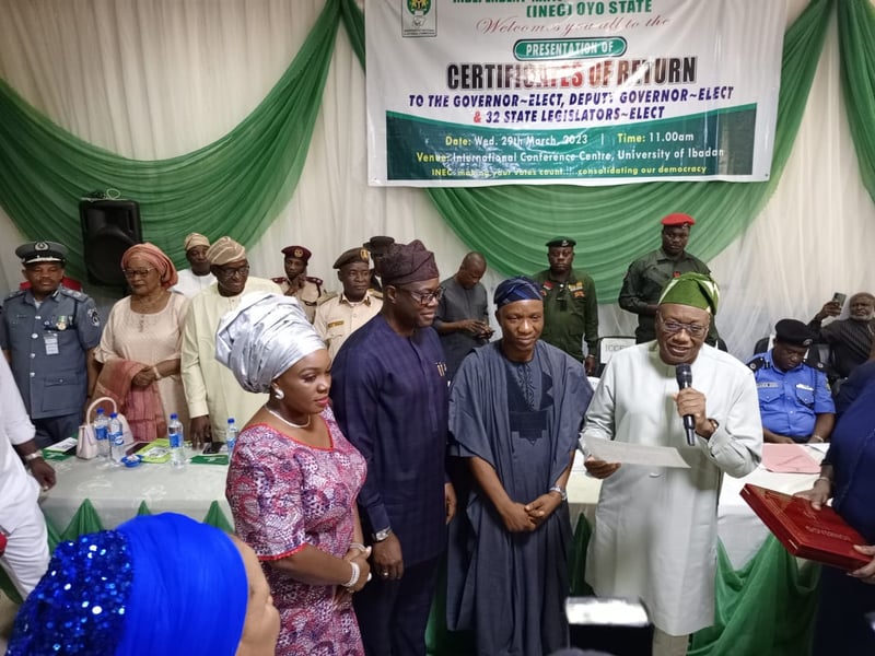 2023 Elections: Makinde, Others Receive Certificate Of Retur