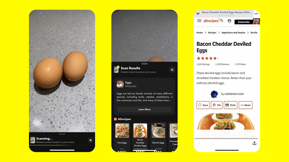 Snapchat’s Food Scan Helps Identify Food, Recommends Recip