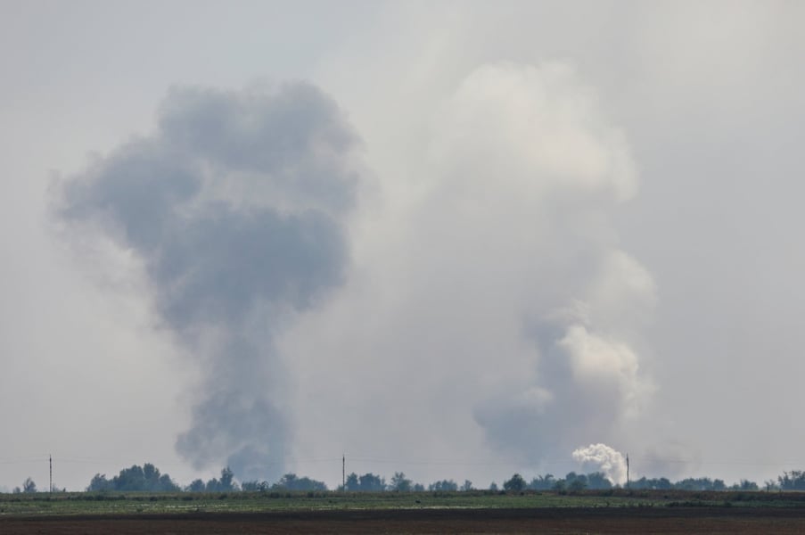 Heavy Explosion Hits Russian Ammunition Depot In Crimea