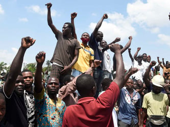 VIDEO: Protest Erupts In Asaba Over Election Results