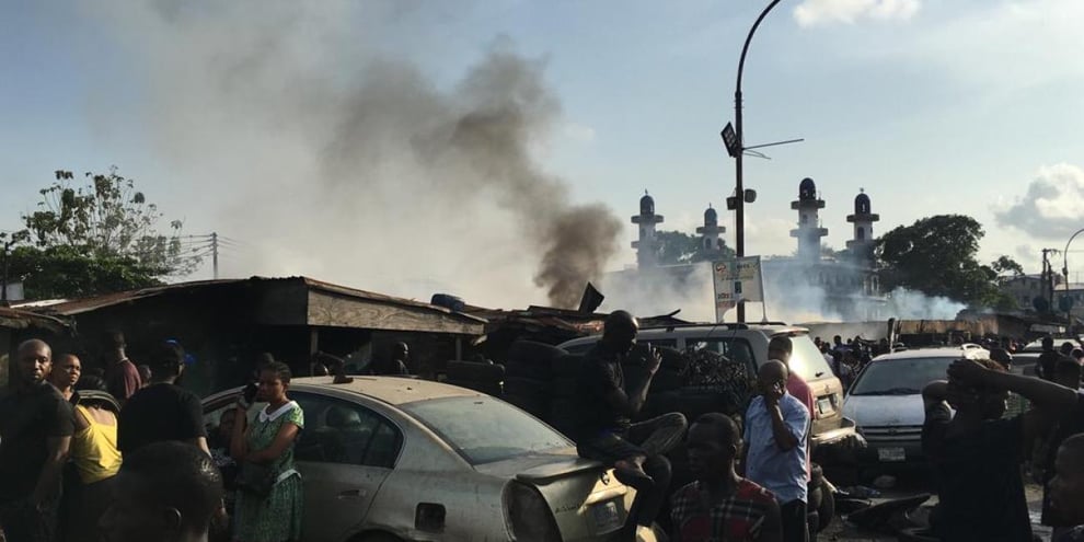 VIDEO: How Thugs Burnt Auto Spare Parts Market In Lagos