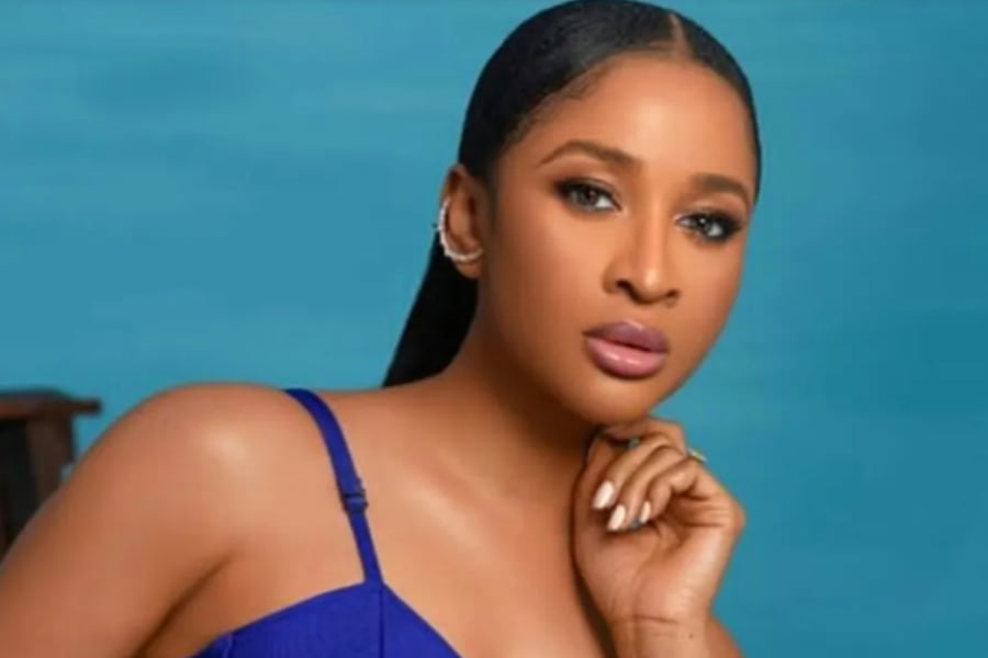 Actress Adesua Etomi Reacts After Her Son Took Her Phone, Bl