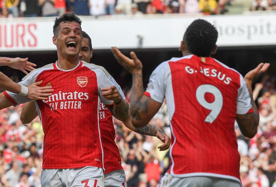 EPL: Xhaka Sign Off In Style With A Brace As Arsenal Thrash 