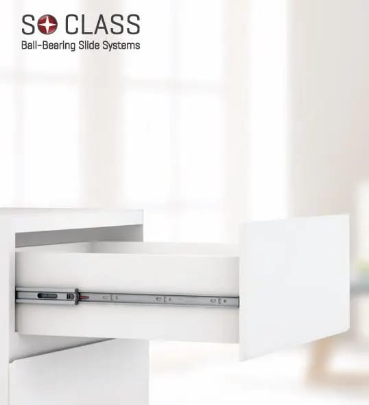 SAMET SO-CLASS BALL BEARING SLIDE SYSTEM - FULL EXTENSION SOFT CLOSE 35MM X 500MM