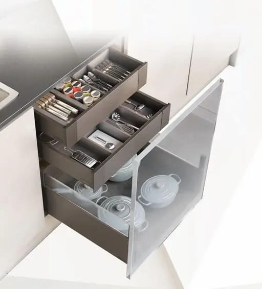 SAMET FLOWBOX 256/16 PUSH OPEN SOFT CLOSE 50CM - ANTHRACITE