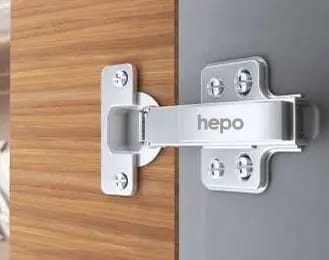 HEPO - CLIP ON HINGE WITH INTERGRATED SOFT CLOSING 9.5 CRANK WITH DAMPER (HALF OVERLAY)