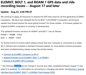 Wahoo Fixed - Kinda - Action: Update Now