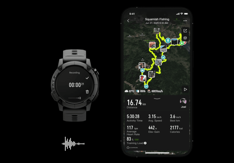 coros nomad voice notes