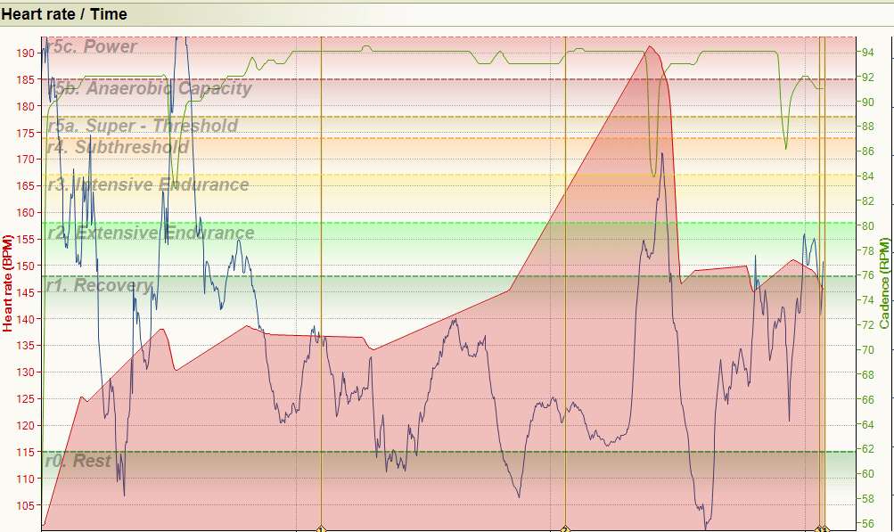 HR Run Data Mio Link and Garmin 910XT Different Arms
