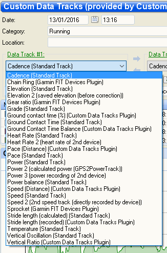 sporttracks custom Data Tracks