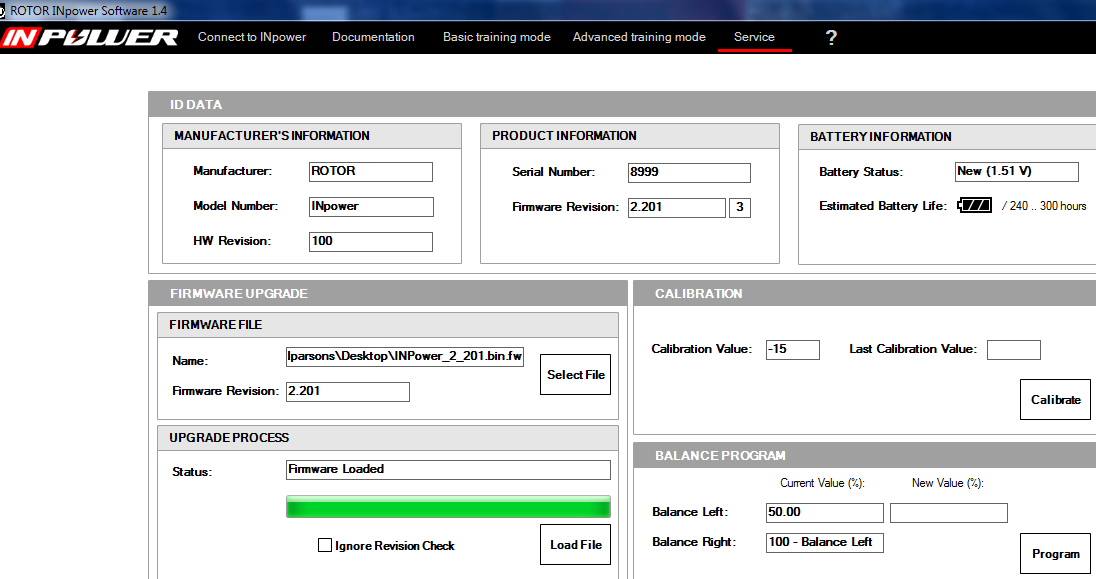 ROTOR INpower Software v1.4 Info
