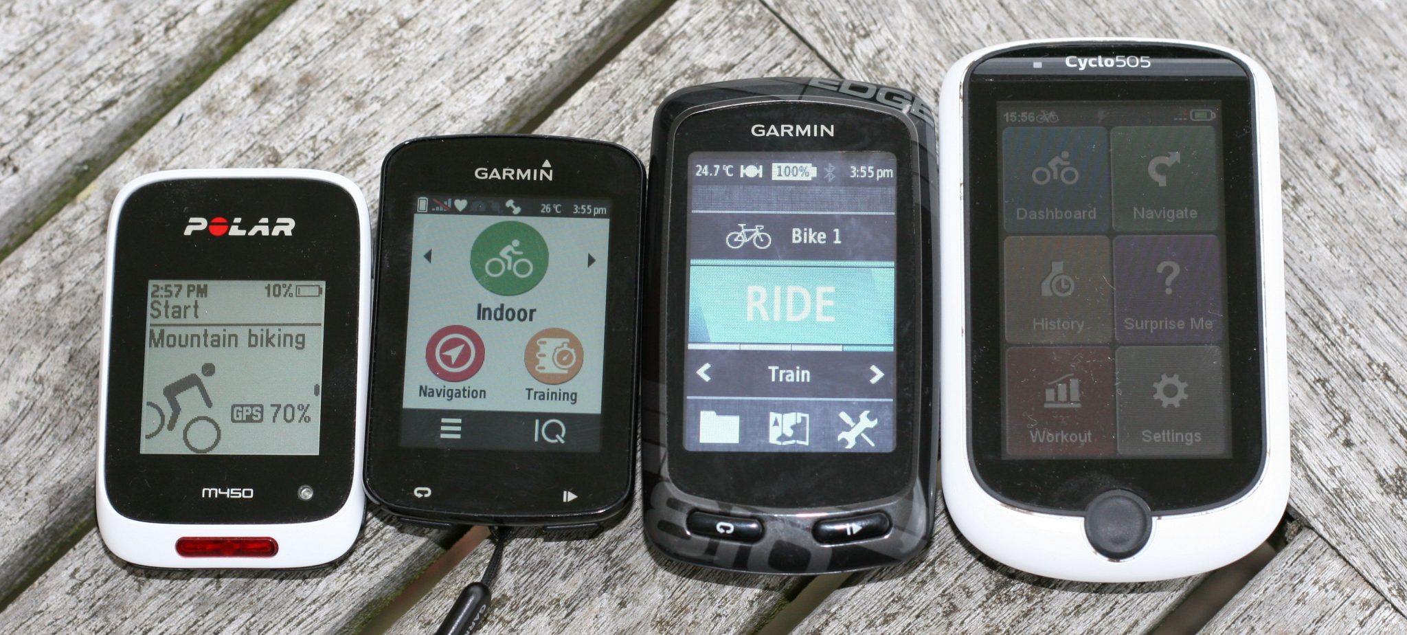 Polar M450, Garmin Edge 820, Garmin Edge 810, MIO Cyclo 505HC