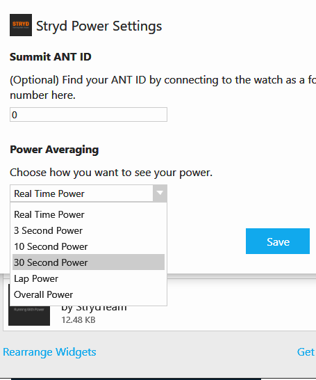 stryd-power-settings