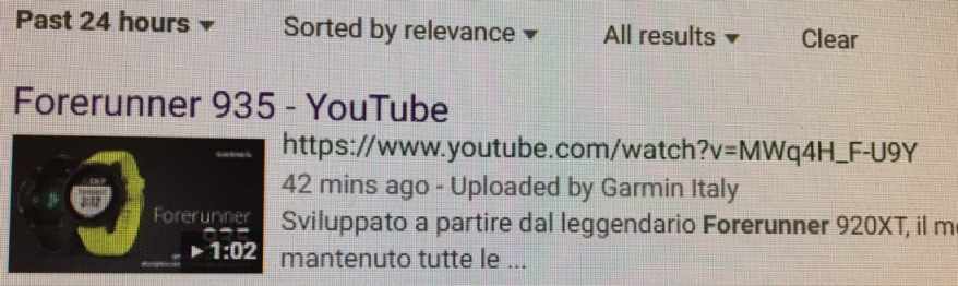 Forerunner 935 Again - Video This Time (Taken Down By Garmin Italy)