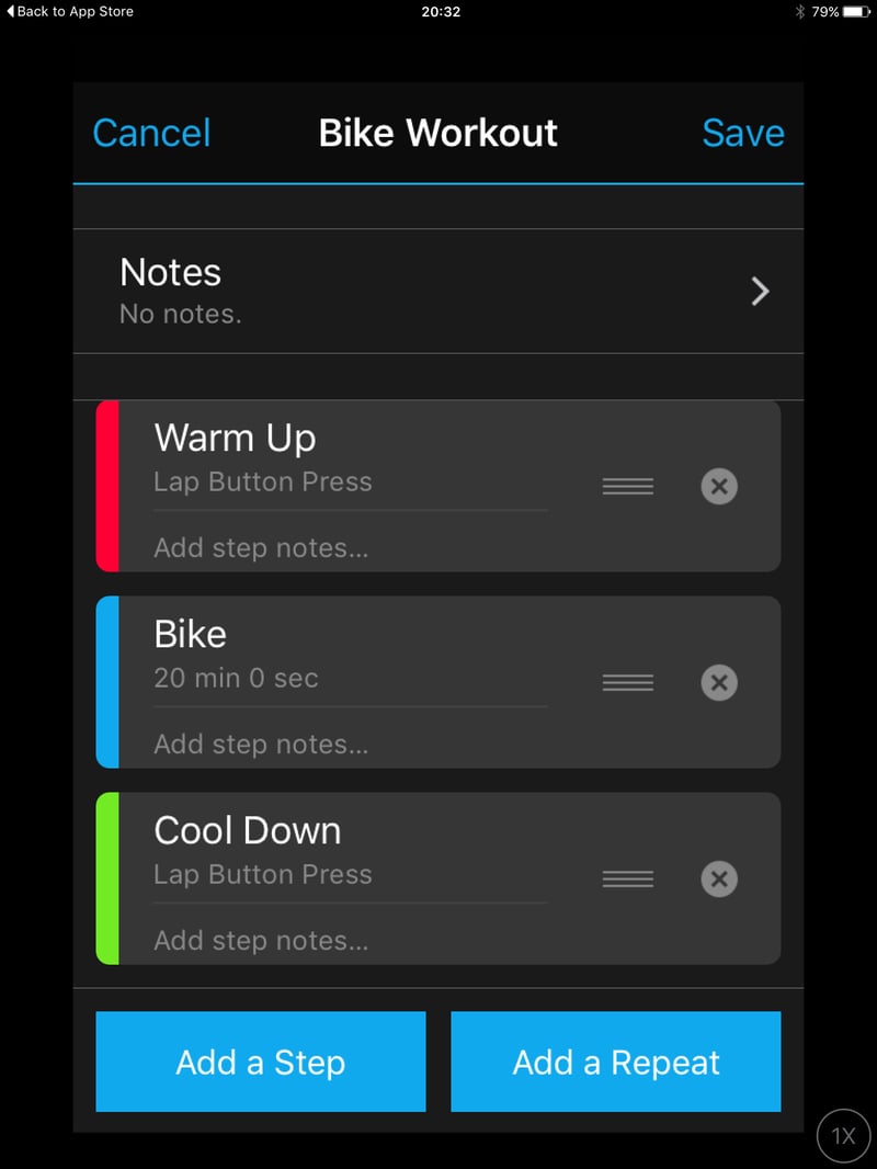 Garmin Connect Mobile Workout Creator