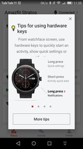 Amazfit STRATOS Review - Button Tips