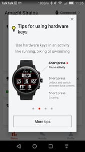 Amazfit STRATOS Review - Button Tips